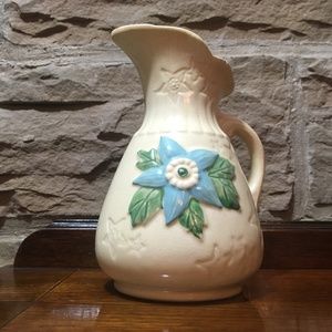 Lovely Hull Water Pitcher Vase Vintage Blue Star Flower, Ewer/Pitcher/ Vase USA